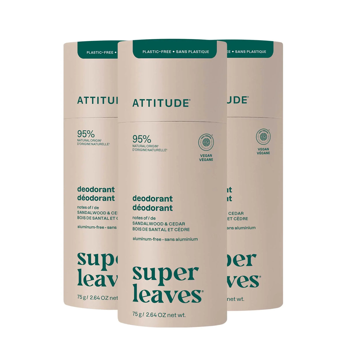 Deodorant - Plastic-free Stick -3 units